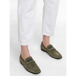 Brunello Cucinelli | Monili Embellished Suede Loafers in Green Size 6.5